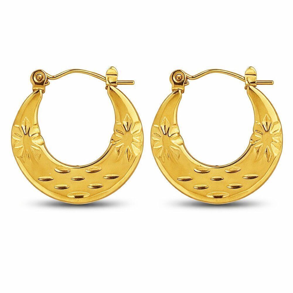 3For$20 Vintage Berry Textured U Earring Stainless Steel Earrings